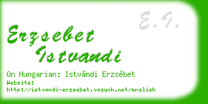 erzsebet istvandi business card