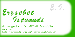 erzsebet istvandi business card